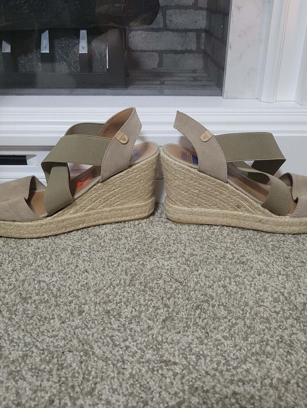 Verbenas Silvia Serraje Piedra Open Toe Espadrille Cross Strap Wedge Sandals - Picture 6 of 8